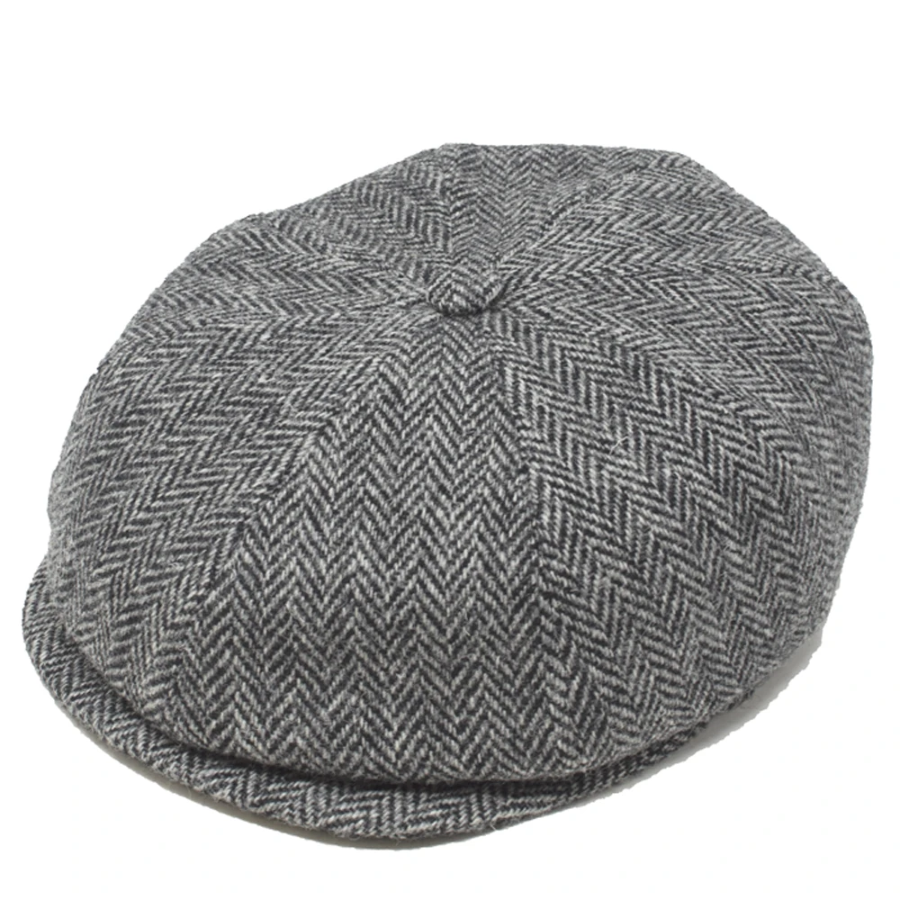 Alfonso D'Este Shelby Wool Newsboy Cap