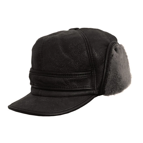Crown Cap Renfrew Leather Shearling Cap - Image 2