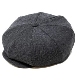 DelMonico 8/4 Wool Herringbone Newsboy Cap By Capas