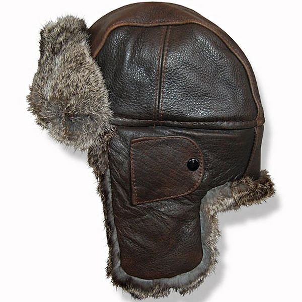 Crown Cap Vintage Leather Aviator Hat