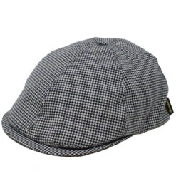 Borsalino Six-Panel Houndstooth Pub Cap