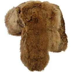 Crown Cap Rabbit Fur Trapper Hat- Natural