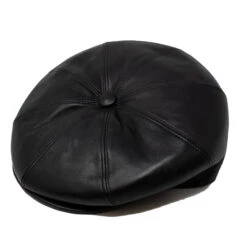 DelMonico Italian Leather Newsboy Cap By Capas