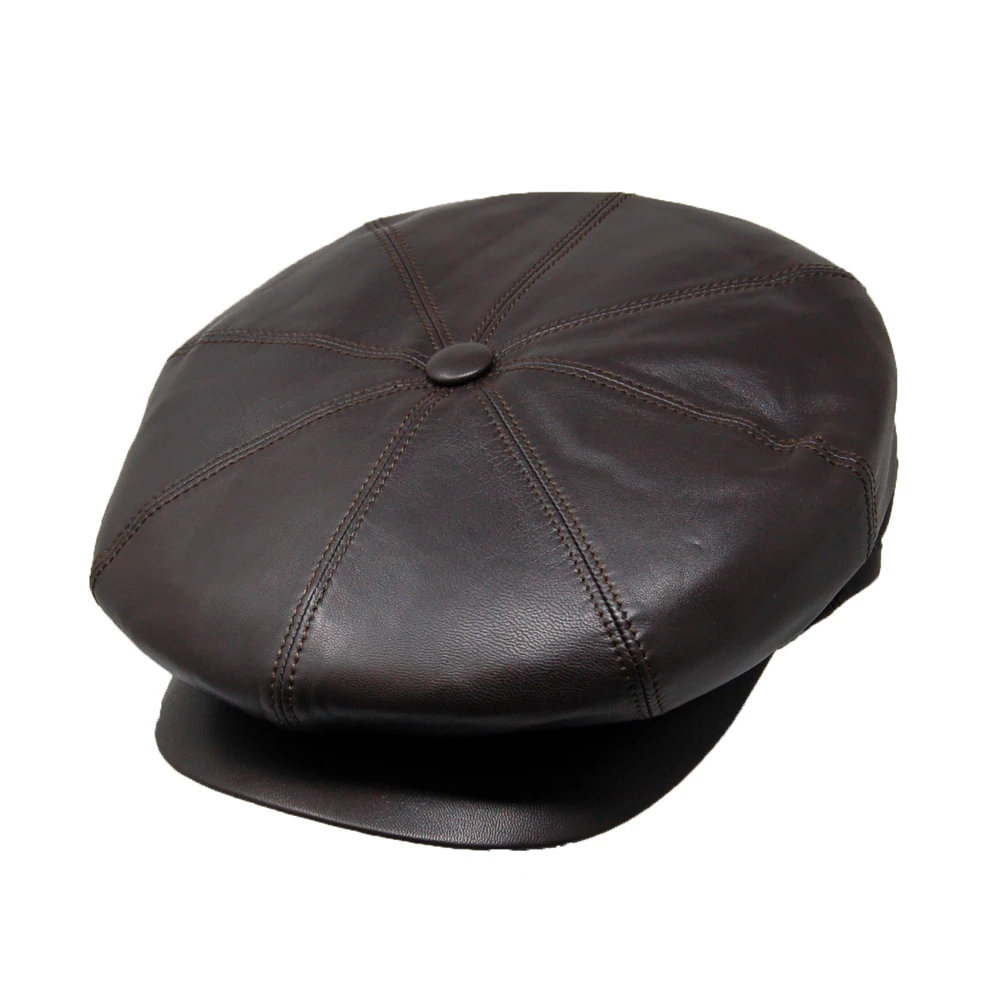 DelMonico Angelo Leather Newsboy Cap By Doria