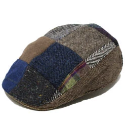 Hanna Donegal Tweed Patchwork Touring Cap