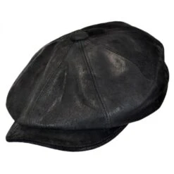 Stetson Edison Weathered Leather Newsboy Cap