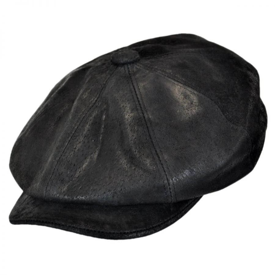Stetson Edison Weathered Leather Newsboy Cap